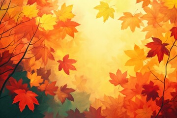 Fototapeta premium Colorful leaves creating a warm background effect
