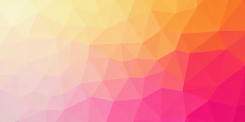 Obraz premium Abstract Warm-Colored Polygonal Pattern Background Featuring a Gradient of Pink, Orange, and Yellow Hues