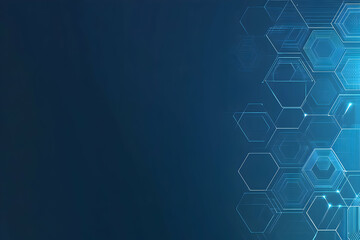 Obraz premium Abstract blue hexagonal network background; ideal for tech, innovation, and connection concepts. Perfect for presentations, websites, or digital marketing materials.