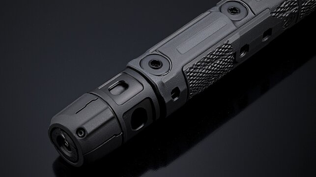 shot of a baton with textured handle, demonstrating its practicality and effectiveness in close combat Baton 