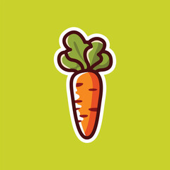 Adorable Cartoon Carrot with Cheerful Face - Fun Vegetable Design