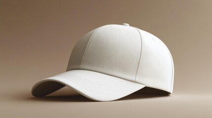 White Textured Baseball Cap Fashion Accessory