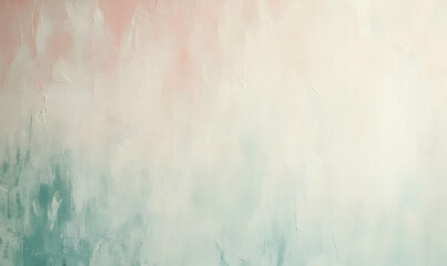 Serene pastel abstract background, textured paint in soft peach, mint green and creamy white hues; ideal for website banners, presentations, or design projects.