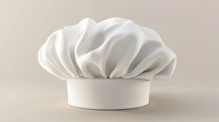 Obraz premium White chef hat, studio shot, plain background, culinary mockup