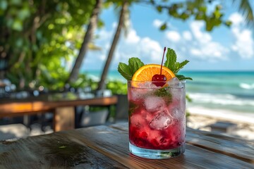 Refreshing Summer Cocktail Beachside Beverage
