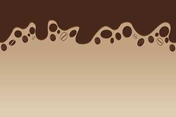 Cream color background with melted liquid.