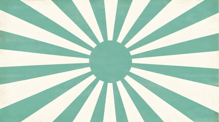 Vintage teal and cream sunburst background, perfect for retro designs, websites, or presentations.  A textured, graphic design element.