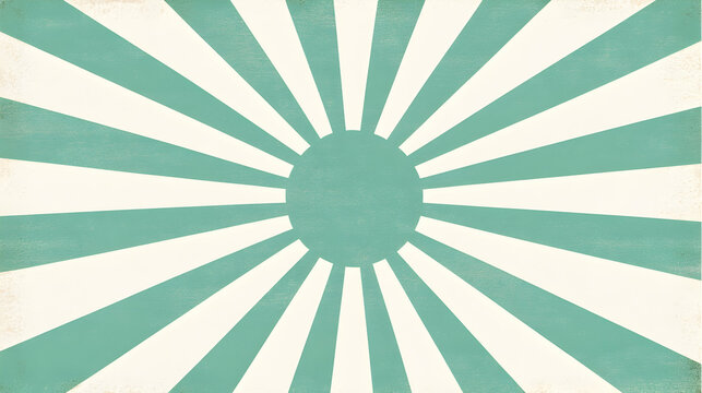 Vintage teal and cream sunburst background, perfect for retro designs, websites, or presentations.  A textured, graphic design element.