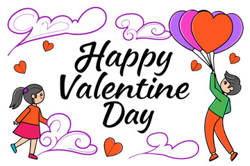 happy valentine day   card with child