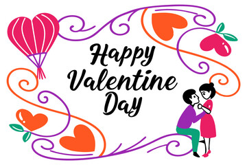 happy valentine day   card with child