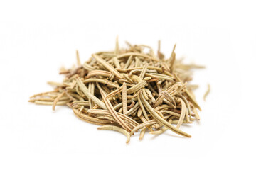 close up dried rosemary on isolated white background