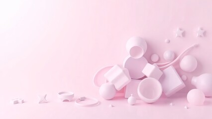 Fototapeta premium Pastel Pink Abstract 3D