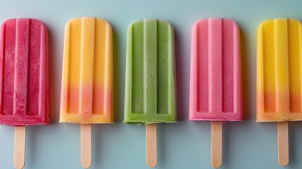 Colorful Frozen Popsicles Summer Treats Ice Cream Refreshment Delight