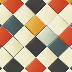 Retro Diamond Tile Pattern Colorful Geometric Design Background