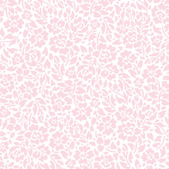 Cute floral print of vintage pink small piony roses flowers, ditsy and pretty simple vibe. Seamless pattern for girl and woman dress, fashion fabric textile. Vector illustration