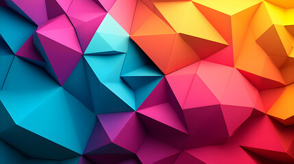 Obraz premium Vibrant abstract background of colorful geometric shapes. Ideal for design projects needing a bold, modern aesthetic.