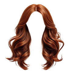 Hair wig mockup isolated on transparent background