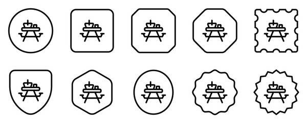 Fototapeta premium Editable camping, picnic table vector icon. Part of a big icon set family. Perfect for web and app interfaces, presentations, infographics, etc
