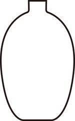 Ceramic Vase outline.
Simple shape pottery black line Isolated .
home decor.
Transparent background.