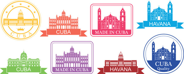 Obraz premium Cuba set. Isolated Cuba on white background