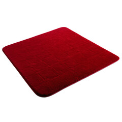 Luxurious Red Velvet Bath Mat isolated on transparent background
