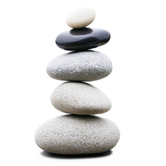 Zen Stones Balanced Pile isolated on transparent background