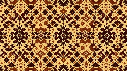 seamless pattern in natural earth tones. Browns and beiges create a muted color palette for the ikat geometric folklore ornament, a tribal ethnic vector texture in Aztec style.
