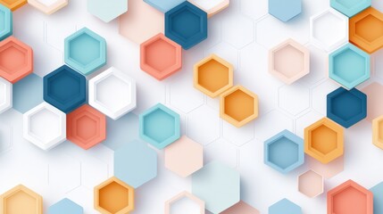 Abstract Honeycomb Pattern Design. Colorful hexagonal patterns on a light background.