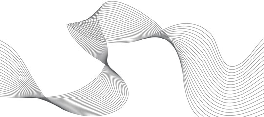 Black and white wavy stripes background. Vector illustration.