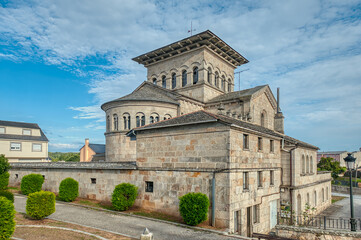 Fototapeta premium Church of Santa María de Lagostelle, Guitiriz, Galicia Spain