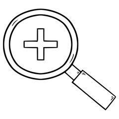 Fototapeta premium zoom in icon illustration hand drawn outline vector