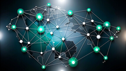 Global network connection, 3d rendered illustration of an arrow, touch the future and interface technology