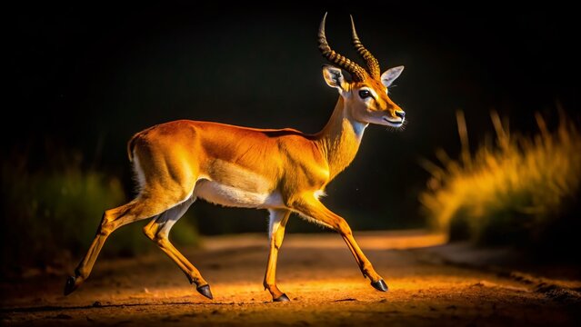 Uganda Kob: Super Slow Motion Crossing, Low Light Wildlife Photography