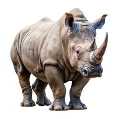 Obraz premium Majestic rhino in full-body view, perfect for safari-themed projects and wildlife illustrations