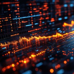 Fototapeta premium Dynamic visualization of stock market volatility. 
