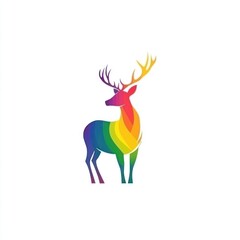 Colorful deer logo, graphic design, abstract, rainbow, use for branding