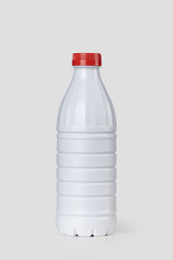 Bottle milk isolated on white background, Mockup, front view
