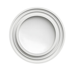 Minimalist Monochrome Circular Element on White Clear Isolated Background
