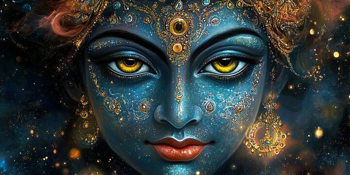 Cosmic Protector Krishna with Sudarshan Chakra Divine Power and Protection