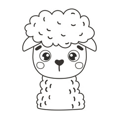 Cute Cartoon Sheep outline
