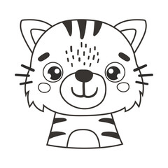 Cute Cartoon Cat outline