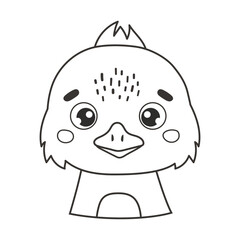 Adorable Baby Chick outline