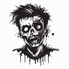 Zombie Undead Rotten image vector isolated on white background.