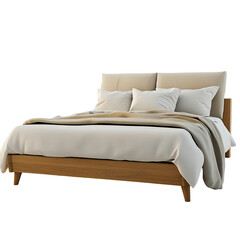 Fototapeta premium Modern Bedroom with Neutral Tones and Minimalist Design