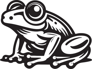  Vector Outline Illustration of a Cute Frog