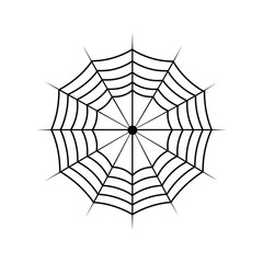 Spider web icon, vector, outline, silhouette, illustration, isolated on white background