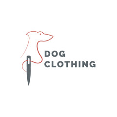 Charming dog clothing logo illustration, perfect for pet fashion brands and apparel businesses