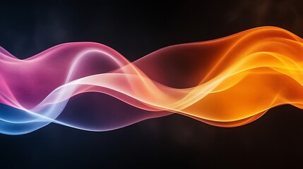 Fototapeta premium Abstract Colorful Waves Flowing Dark Background