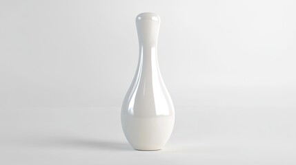 White ceramic bowling pin, studio shot, minimalist background, home decor