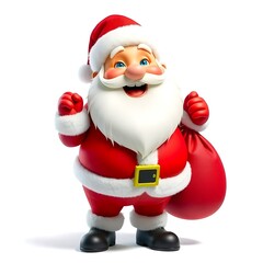 Jolly Santa Claus 3D Render: A Cheerful Christmas Character Illustration